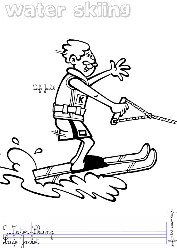 coloriage ski nautique 1